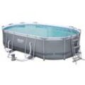 Bestway Frame Pool 56448 Komplett-Set 488 x 305 x 107cm oval