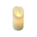 LED Rustik Echtwachs Kerze 15 cm Creme mit Timer