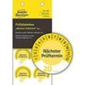 Avery Zweckform Prüfplakette 7905 „Nächster Prüftermin“ 20__zum Selbereintragen, extrem robust, Ø 30 mm, 80 Stück/10 Bogen, Vinylfolie, gelb