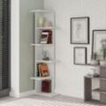 Saso Modernes Eck-Bücherregal Display Unit Weiß Medium 141cm - White - Decortie