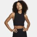Nike Sportswear Chill Rib Tanktop mit Stehkragen und kurzer, enger Passform (Damen) - Schwarz