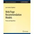 Web Page Recommendation Models - Sule Gunduz-Oguducu, Kartoniert (TB)