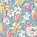 Tulips Vliestapete China Blue 10mx52cm - Laura Ashley