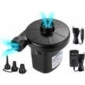 Lycxames - Elektrischer Luftpumpen-Inflator-Deflator, Inflator mit 3 Düsen, Paddelpumpe ac 220 v/dc 12 v, elektrisches Paddel-Schwimmbad,