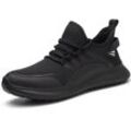 Lycxames - Sicherheitsschuhe, Herren, leicht, atmungsaktiv, Sicherheits-Sneaker, Stahlkappe, Damen, rutschfeste Arbeitsschuhe (schwarz, eu 39)