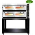 Gastro GMG Pizzaofen Classic Lux PF10570L 6+6 33cm 400V - 2 Backkammern voll Schamottstein