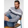 Man's World Strickpullover in melierte Optik, blau