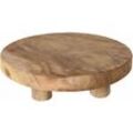 Teak Pflanzenhocker klein - 30 x 7 cm - Holz Deko Hocker Blumenhocker massiv