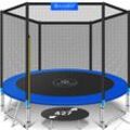 KESSER® - Trampolin TÜV Rheinland GS Zertifiziert Komplettset mit Sicherheitsnetz, Leiter, Randabdeckung & Zubehör Kindertrampolin Gartentrampolin Belastbarkeit 150 kg