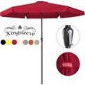 Kingsleeve - Sonnenschirm 330 cm mit Kurbel uv Schutz 80+ Schutzhülle Alu Groß Rund Balkon Terrasse Garten Balkonschirm Kurbelschirm Marktschirm