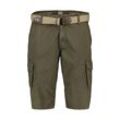 Bermudas LERROS "LERROS Cargobermuda mit Gürtel" Gr. 5XL, extraweit, grün (aged olive), Herren, 100% Baumwolle, Hosen