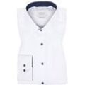 COMFORT FIT Cover Shirt in weiß unifarben, weiß, 47