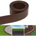 Rasenkante Kies Beetumrandung Mähkante Oberkante Gartenwegen Beeteinfassung Gartenumrandung Rasenbegrenzung Braun 10Mx12.5CMx0.2CM - Tolletour