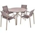 Garden Pleasure Sitzgruppe Sienna, silber Kunststoff, Metall, 5-teilig