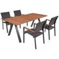 Garden Pleasure Sitzgruppe Davina, anthrazit Kunststoff, Metall, 5-teilig