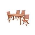 Garden Pleasure Sitzgruppe Angwin/Pittsburgh, natur Holz, 5-teilig