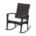 Outsunny Polyrattan Schaukelstuhl mit Kissen 88 x 66 x 98 cm (LxBxH)