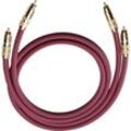 Cinch Audio Anschlusskabel [2x Cinch-Stecker - 2x Cinch-Stecker] 0.70 m Bordeaux vergoldete Steckkon