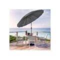 Angel Living Sonnenschirm Marktschirm,Terrassenschirm mit Kurbel und Neigung,Ø 270 cm Rund, mit UV-Schutz 50+ Grau, grau
