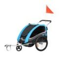 SAMAX 360° drehbarer Fahrradanhänger 2in1 Jogger - in Blau - Black Edition