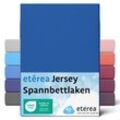 Etérea - Comfort Jersey Spannbettlaken Blau 180x200 cm - 200x200 cm - Blau