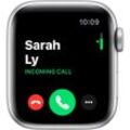 Apple Watch (Series 5) 2019 GPS + Cellular 44 mm - Aluminium Silber - Sportarmband Schwarz