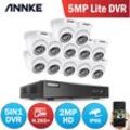 Annke - 16CH 1080P hd Videoüberwachungssystem H.265+ 5in1 5MP Lite dvr 12X 1080P Turm Outdoor Wetterfeste CCTV-Überwachungskameras - ohne Festplatte