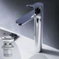 Wasserhahn Bad Hoch Klick Ablauf Badarmatur Einhebelmischer Mischbatterie Waschtischarmatur Waschbecken Einhandmischer für Badezimmer, Chrom - Chrom