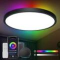 24W Smart led Deckenlampe Ø30CM 2800LM rgb Wifi Deckenleuchte mit Fernsteuerung Steuerbar via App Kompatibel Alexa und Google Assistant für