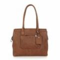 Castelijn & Beerens Carisma Schultertasche RFID Leder 38 cm Laptopfach cognac