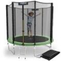 KINETIC SPORTS Trampolin Outdoor 'Salto Plus' Ø 183/244/305/366/400/430/490 cm - Komplett-Set für Kinder, USA Sprungtuch, Netz, Randpolster, Leiter - bis zu 160kg Grün-2 Ø 244 cm Ø 244 cm, Grün-2