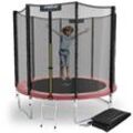 KINETIC SPORTS Trampolin Outdoor 'Salto Plus' Ø 183/244/305/366/400/430/490 cm - Komplett-Set für Kinder, USA Sprungtuch, Netz, Randpolster, Leiter - bis zu 160kg Pink-2 Ø 244 cm Ø 244 cm, Pink-2