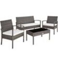 Rattan Sitzgruppe Sparta 3+1 - grau