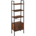 Leiterregal Brentwood 57,5x34x173cm - Industrial Holz dunkel, rustikal