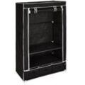 Stoffschrank 3 Fächer inkl. 3 Boxen 87x159x49cm - schwarz