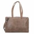 Plevier Pure Schultertasche Leder 43 cm Laptopfach taupe