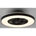 TRIO LEUCHTEN LED Deckenleuchte "Halmstad Deckenventilator", schwarz (schwarz matt), Ø 59,3cm H: 20,5cm, Lampen, Deckenlampe, Ventilator, Fernbedienung, Ventilator getrennt schaltbar