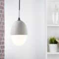 Pendelleuchte Dinko aus Beton und Glas in Grau und Weiß, E27, max. 25W - Grau - Famlights