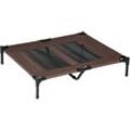 Hundeliege outdoor Schlafplatz Hundebett Hundesofa Haustierbett Katzenbett Kaffee-Braun 92 x 76 x 18 cm - Pawhut