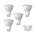 Philips Hue White & Color Ambiance GU10 Bluetooth 4er-Set + Smart Plug