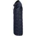 Steppweste NAVAHOO "Brezelchen", Damen, Gr. S (36), blau (navy), Oberstoff: 100% Polyester; Futter: 100% Polyester; Wattierung: 100% Polyester, modisch, gerade ca. Mitte Wade, hoch geschlossener Ausschnitt, Westen, Warme, lange Damen Outdoor-Weste mit Kapuze