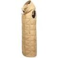 Steppweste NAVAHOO "Brezelchen" Gr. L (40), beige (sand), Damen, Oberstoff: 100% Polyester; Futter: 100% Polyester; Wattierung: 100% Polyester, Westen, Warme, lange Damen Outdoor-Weste mit Kapuze