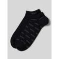 Sneakersocken mit Allover-Label-Print im 2er-Pack