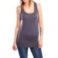 Bongual Ringertop Damen Tanktop Trägertop Sommertop Ringerrücken, grau