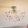 Deckenlampe Trilly in Chrom mit Kristallen, 5fl.