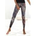 LASCANA ACTIVE Leggings 'Tropical' mehrfarbig Gr. XS (32/34) für Damen. Mit Logodruck, Allover-Druck. Figurbetont. Nachhaltig.