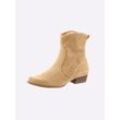 Stiefelette HEINE Gr. 35, beige (sand), Damen, Leder, Veloursleder, Schuhe Ankleboots Cowboy-Stiefelette