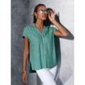 Longbluse CREATION L Gr. 36, grün (salbei) Damen Blusen kurzarm Bestseller