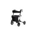 aktivshop Rollator faltbar und leicht mit Sitz, Leichtgewicht-Reiserollator aus Aluminium, Gehhilfe 8-fach höhenverstellbar, Laufhilfe 3-fach faltbar für Kofferraum, Tasche & Schirmhalter