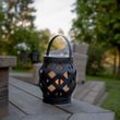 LED-Laterne Flame Lantern, schwarz, Höhe 16 cm